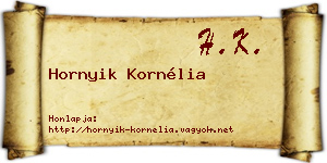 Hornyik Kornélia névjegykártya